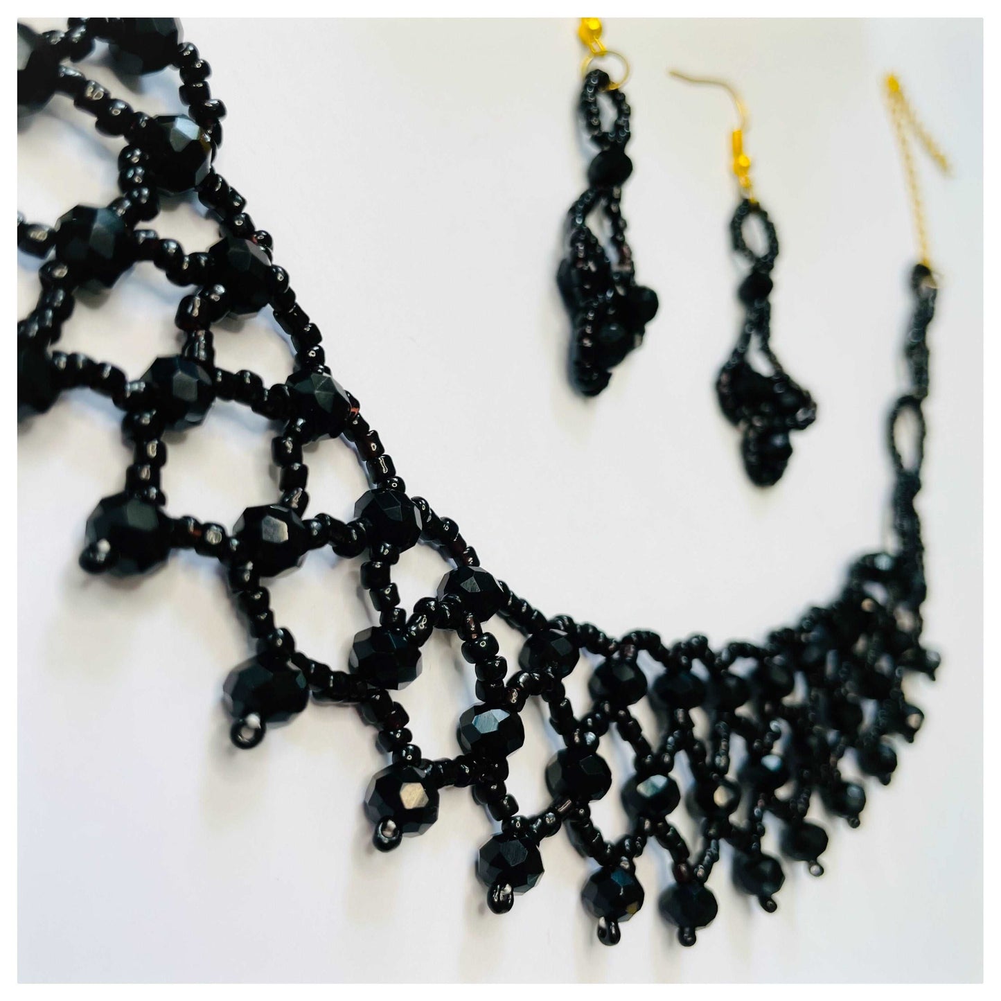 Black Web Choker Set - beattrangi