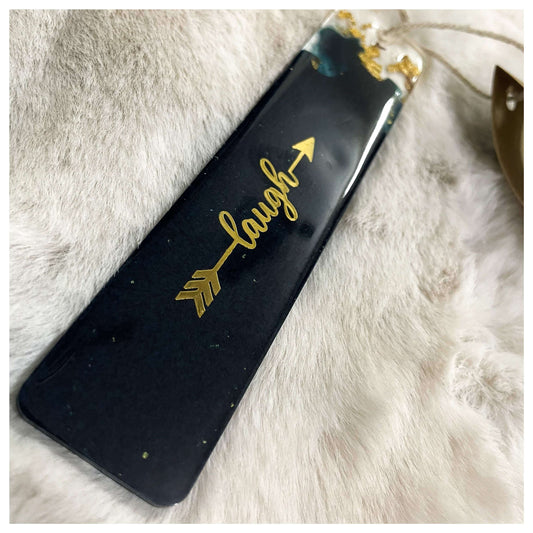 Teal Black Laugh Bookmark - beattrangi