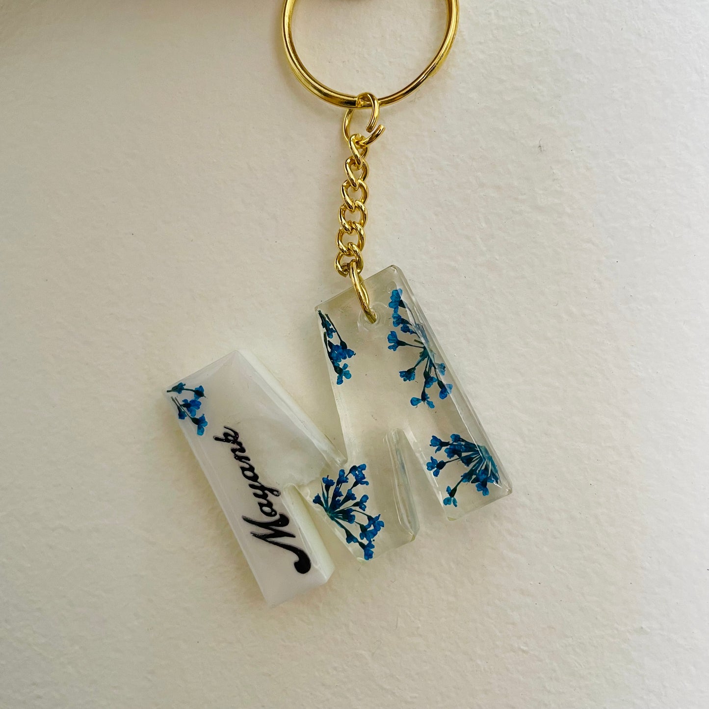Name Customised Real Flower Keychain- M