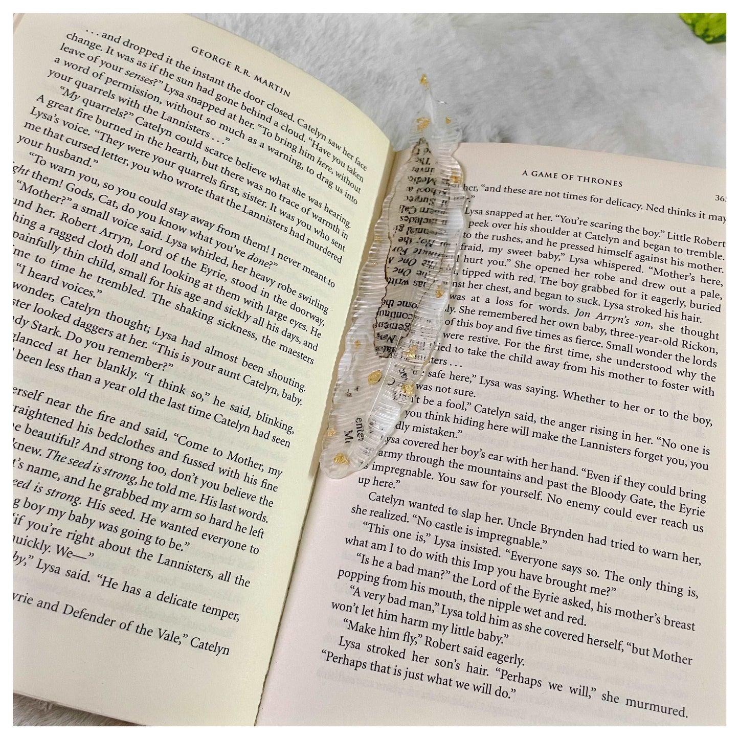 Burnt paper feather bookmark - beattrangi