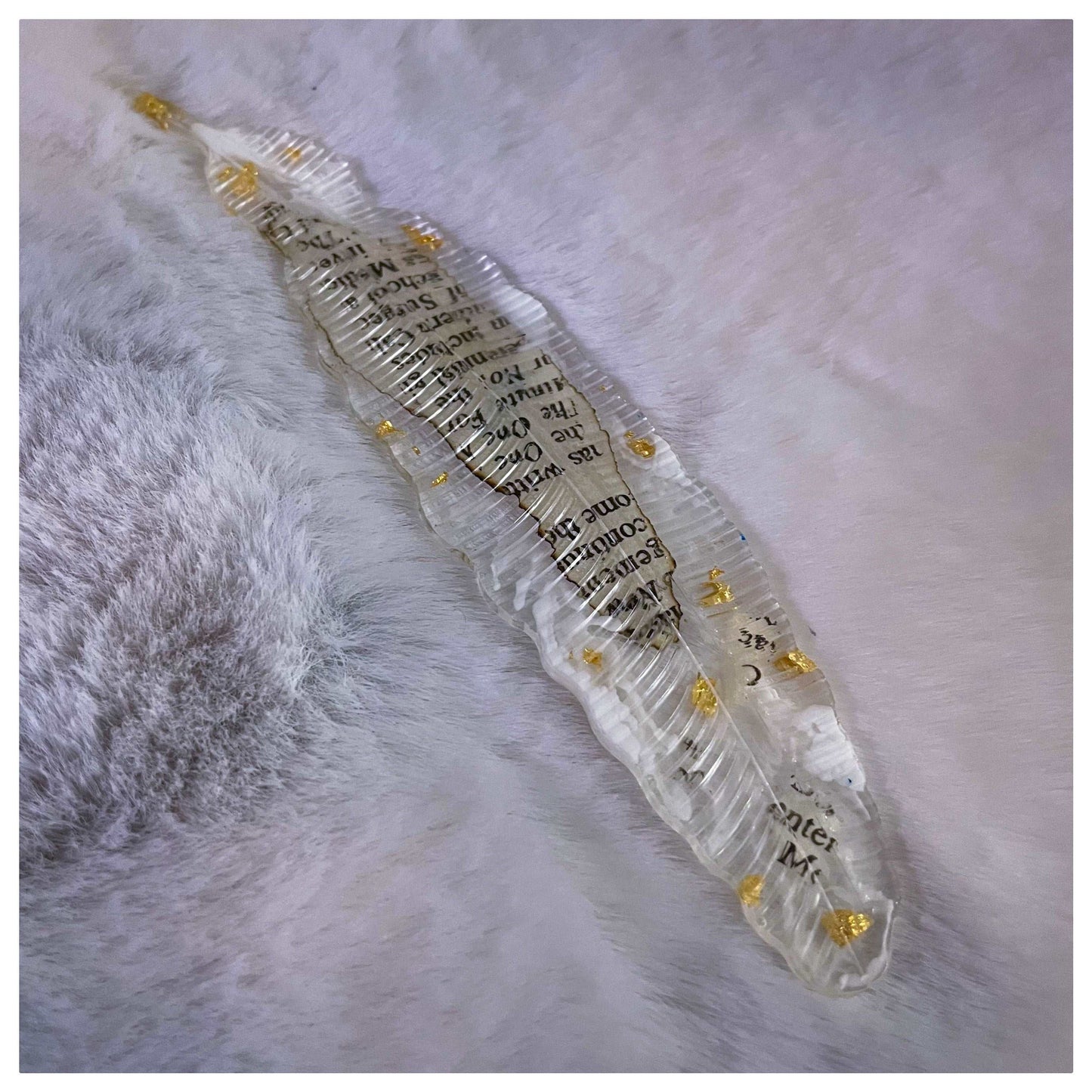 Burnt paper feather bookmark - beattrangi
