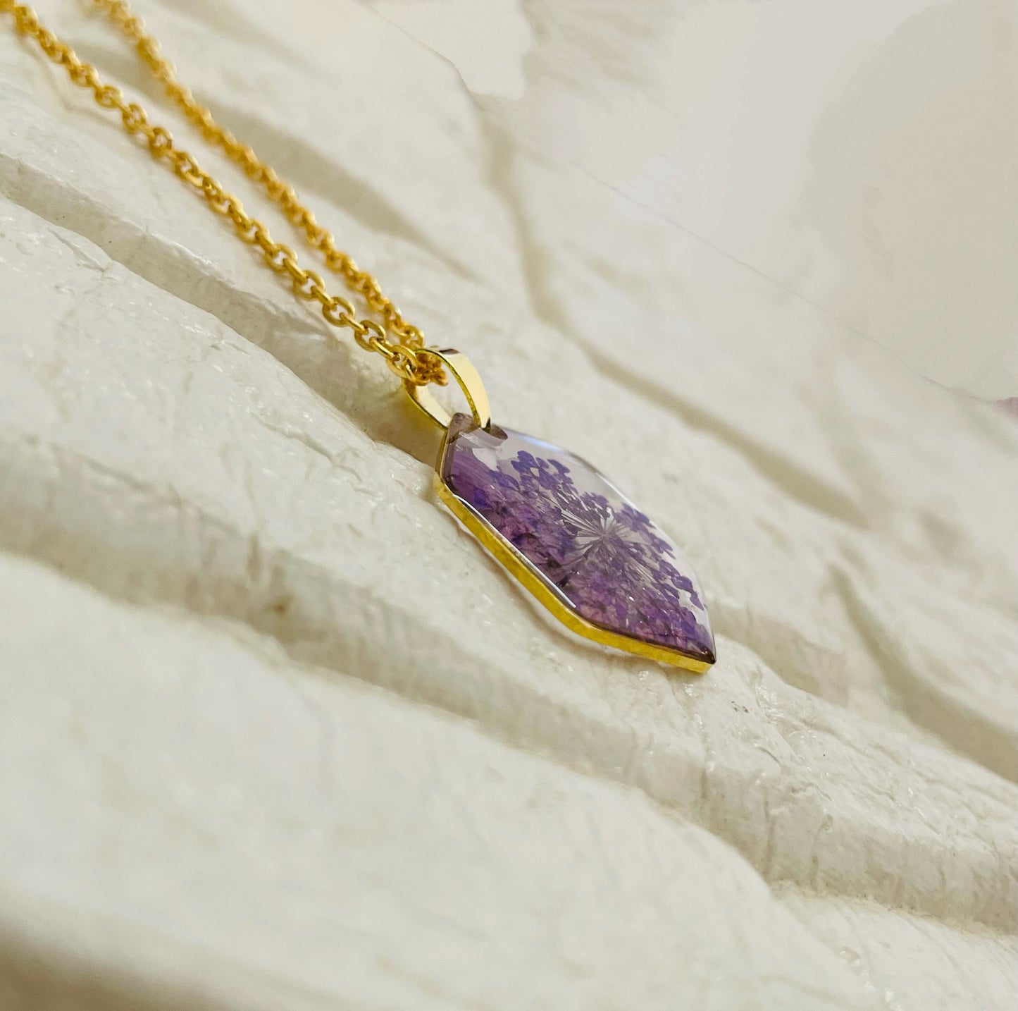 Purple Hexa Flower Pendant