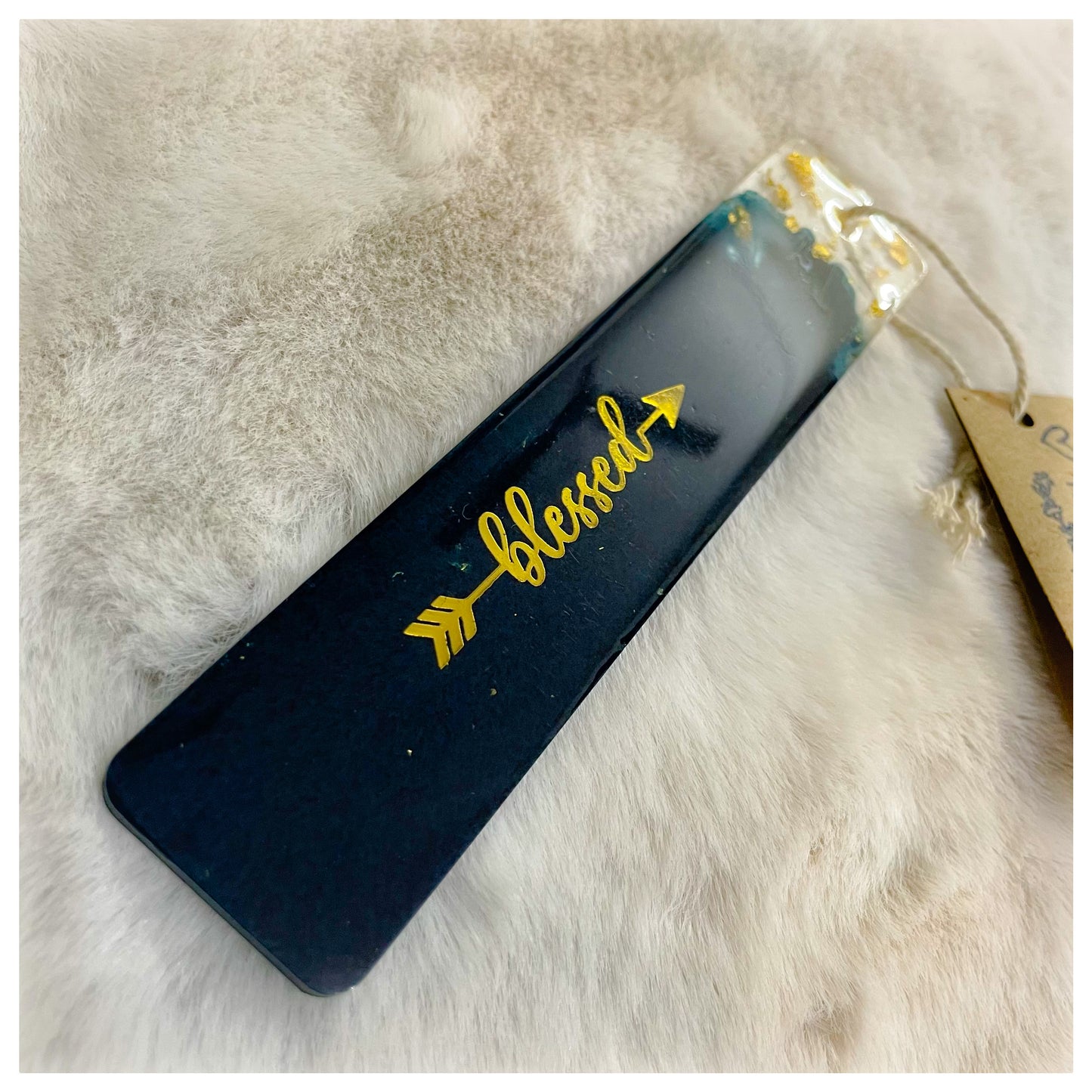 Teal Black Blessed Bookmark - beattrangi