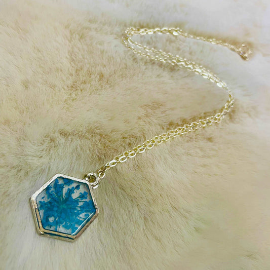 Firozi Lace Flower Pendant