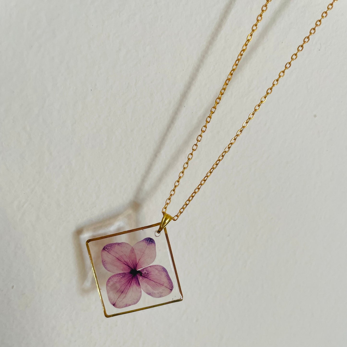 Purple Hydrangea Flower Pendant