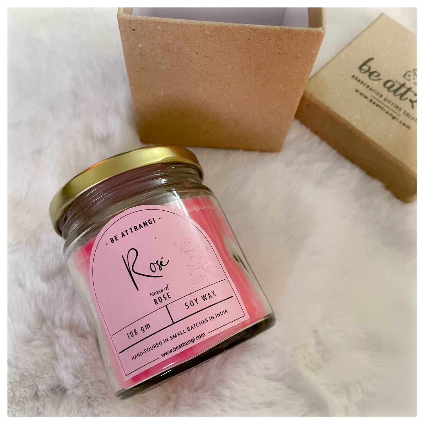 Rosé Soy Wax Jar Candle - beattrangi