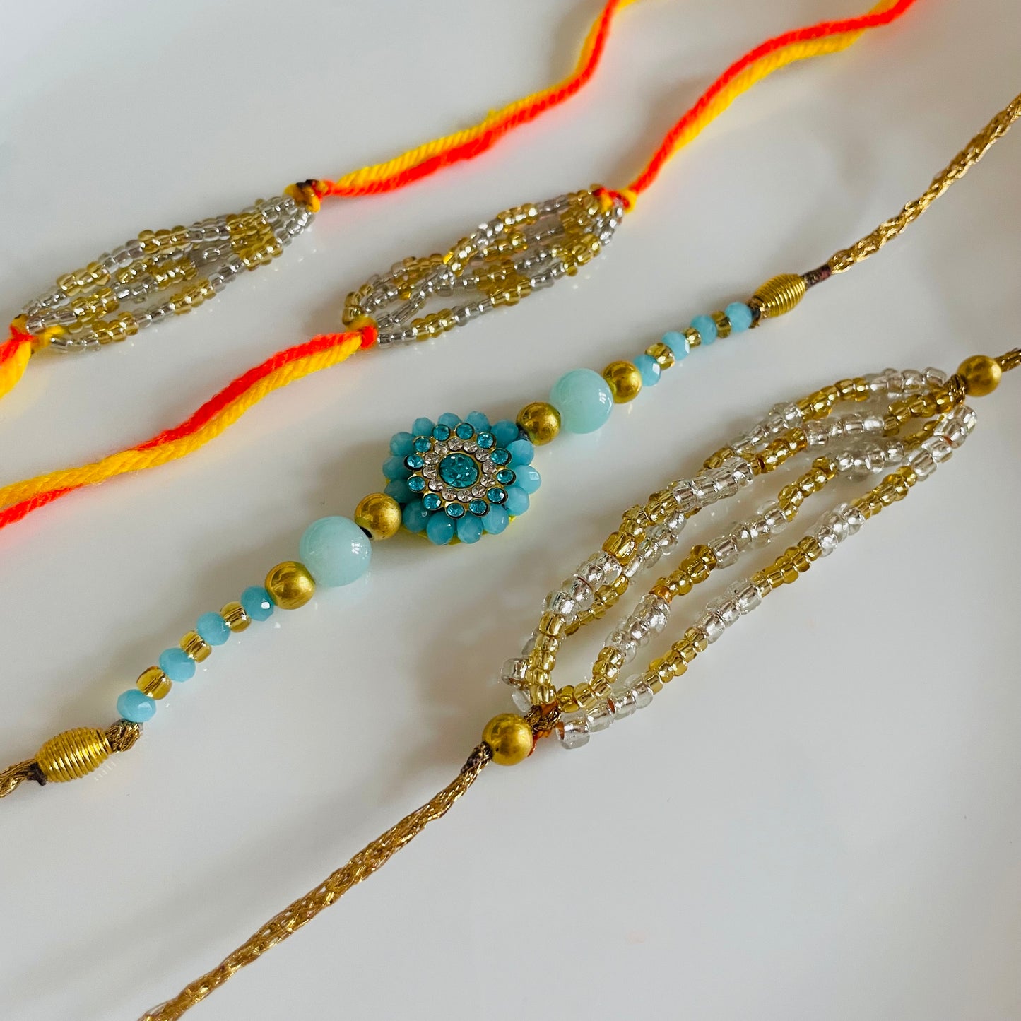 Blue Floral Bhai Rakhi