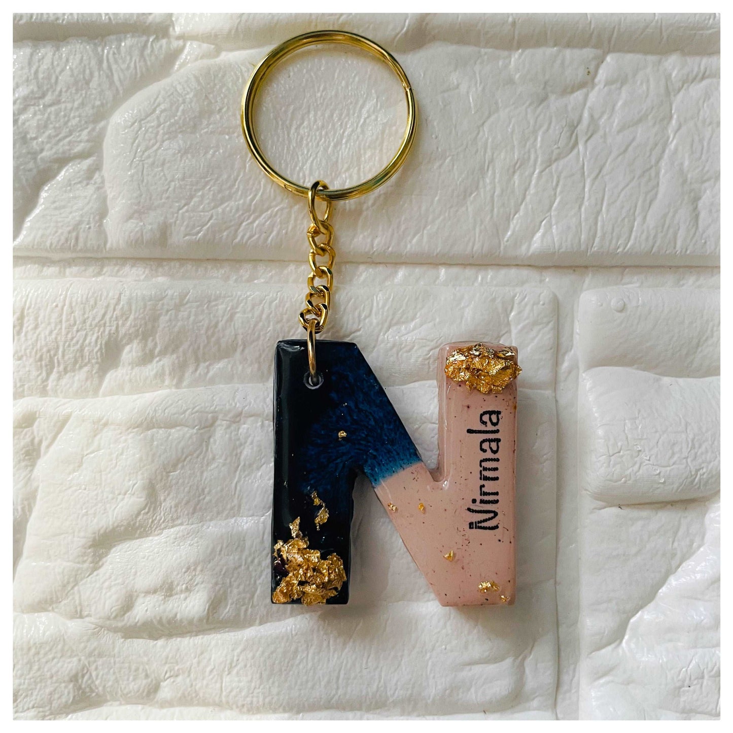N letter keychain with name - beattrangi