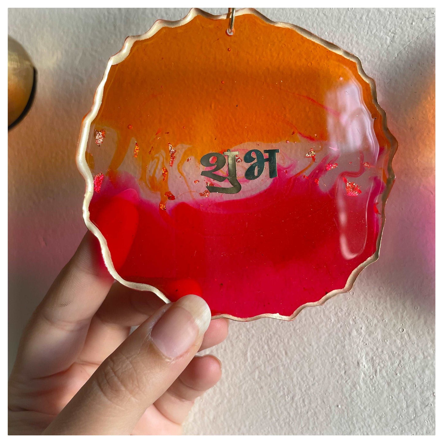 Shubh Labh Hangings - Orange, Magenta - beattrangi
