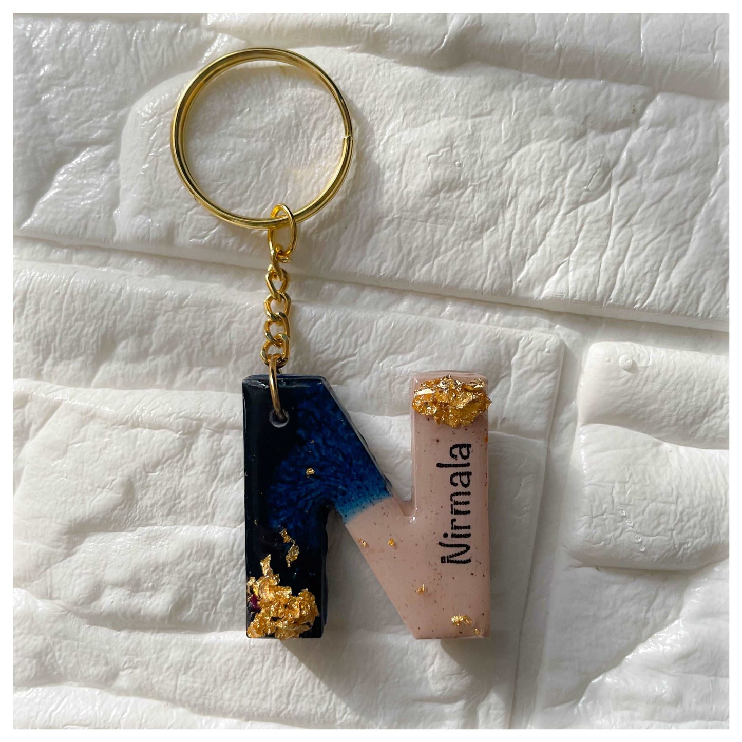 N letter keychain with name - beattrangi