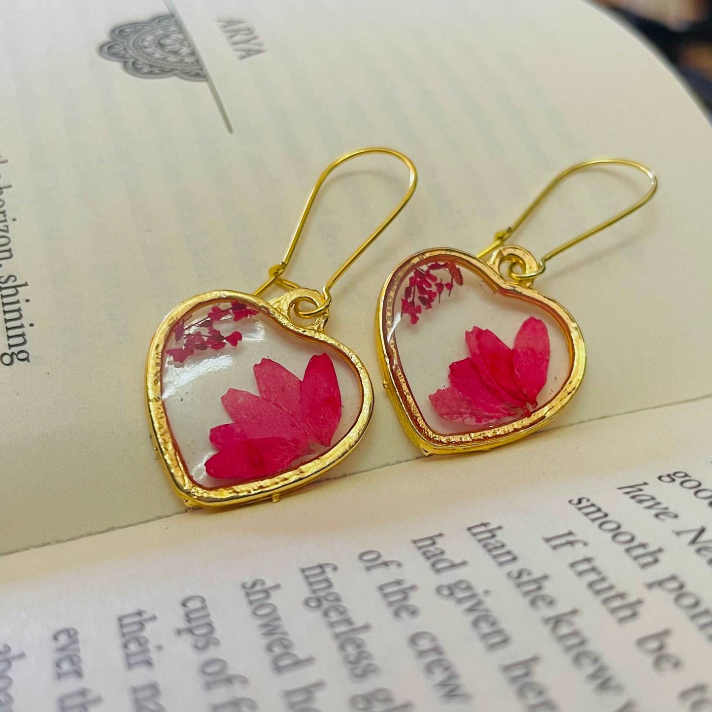 Blooming Red Heart Necklace Set