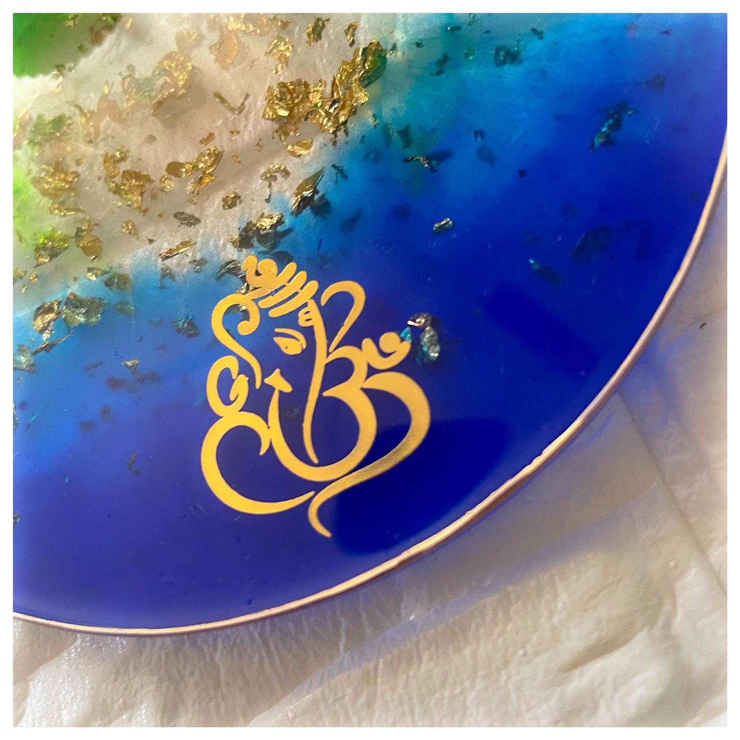 Blue Green Pooja Thali - beattrangi