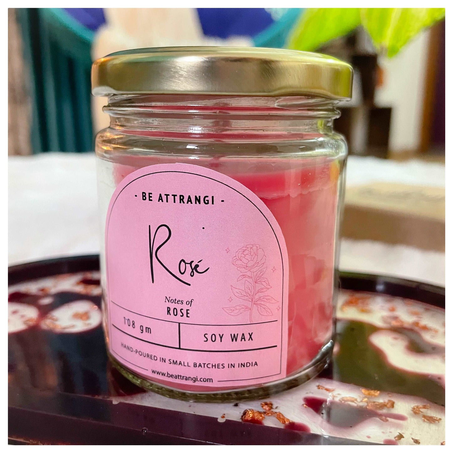 Rosé Soy Wax Jar Candle - beattrangi