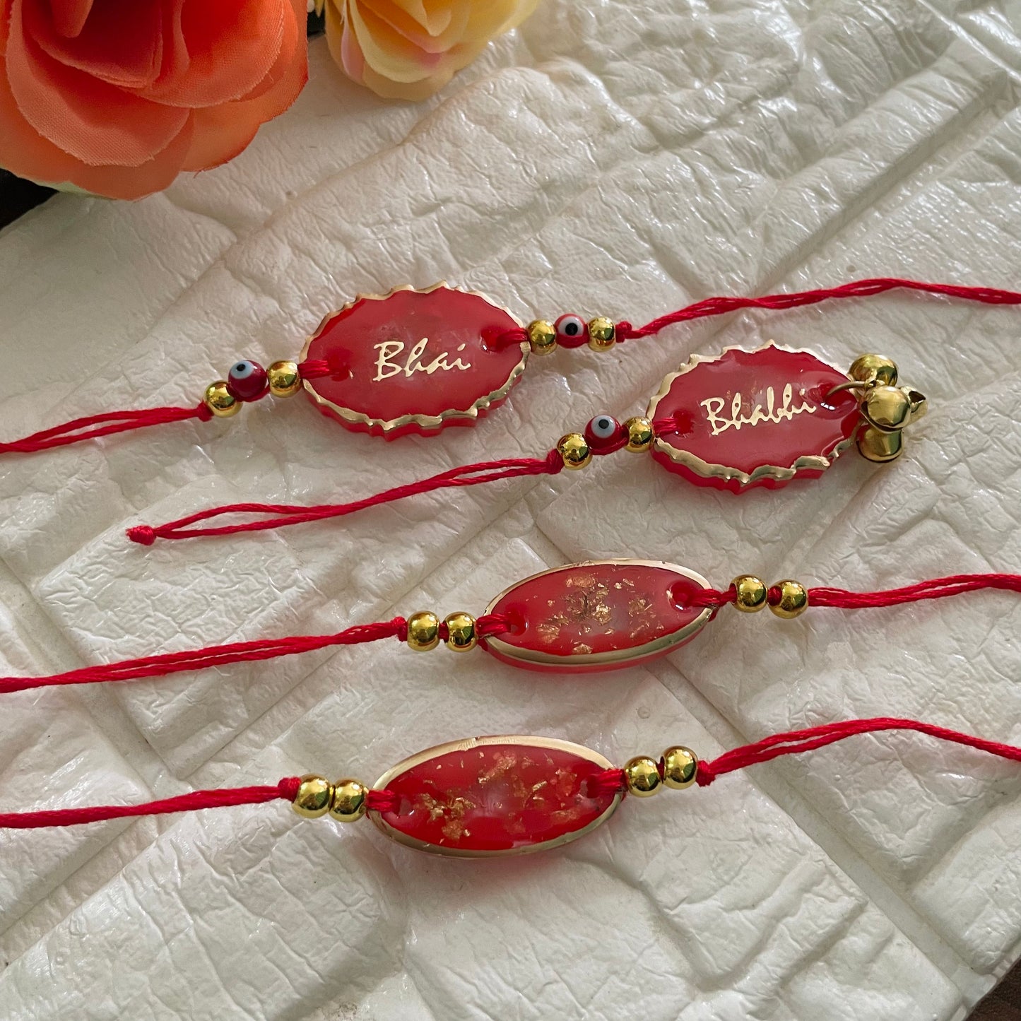 Red Evil Eye Bhai Rakhi Set