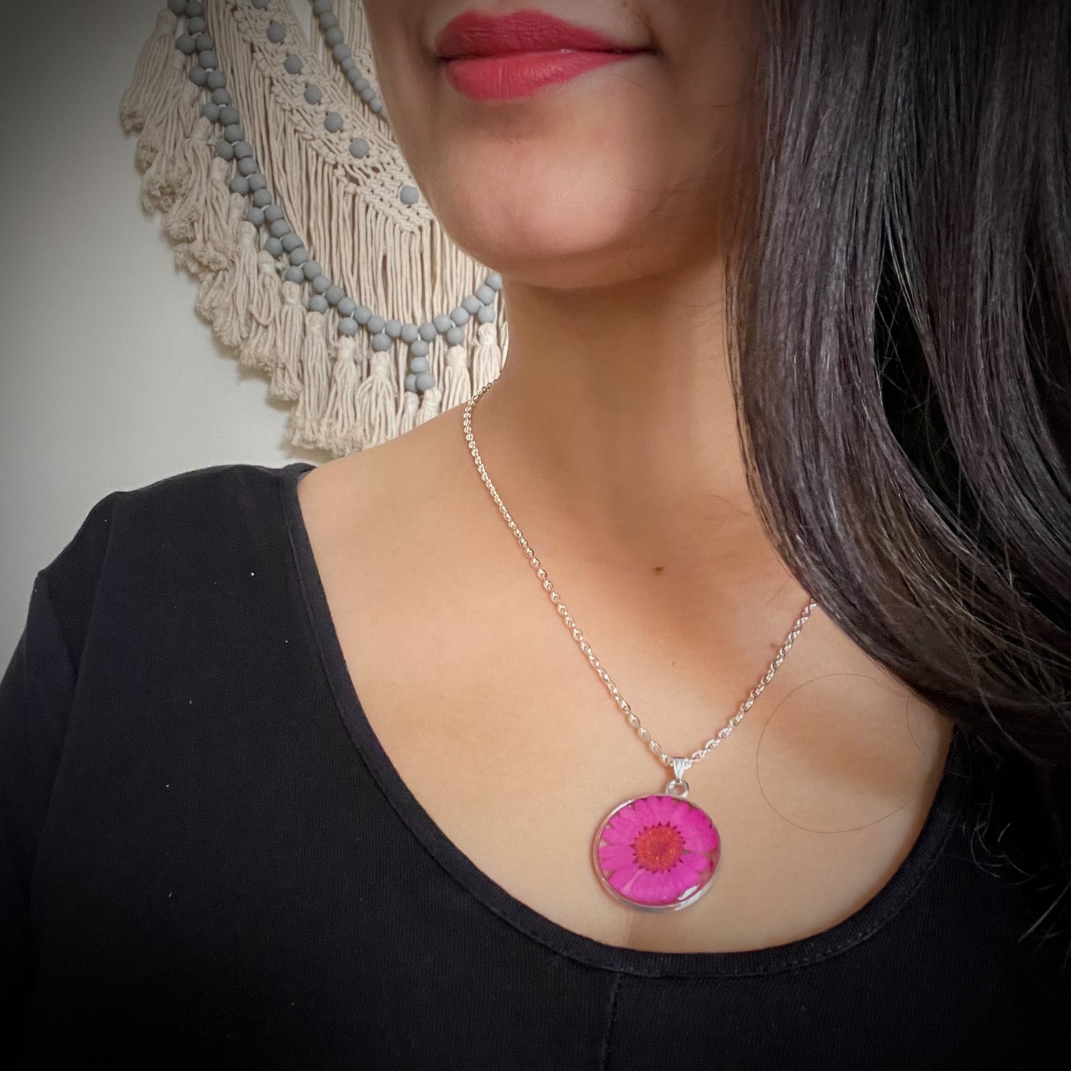 Dried Real Flower Pendant