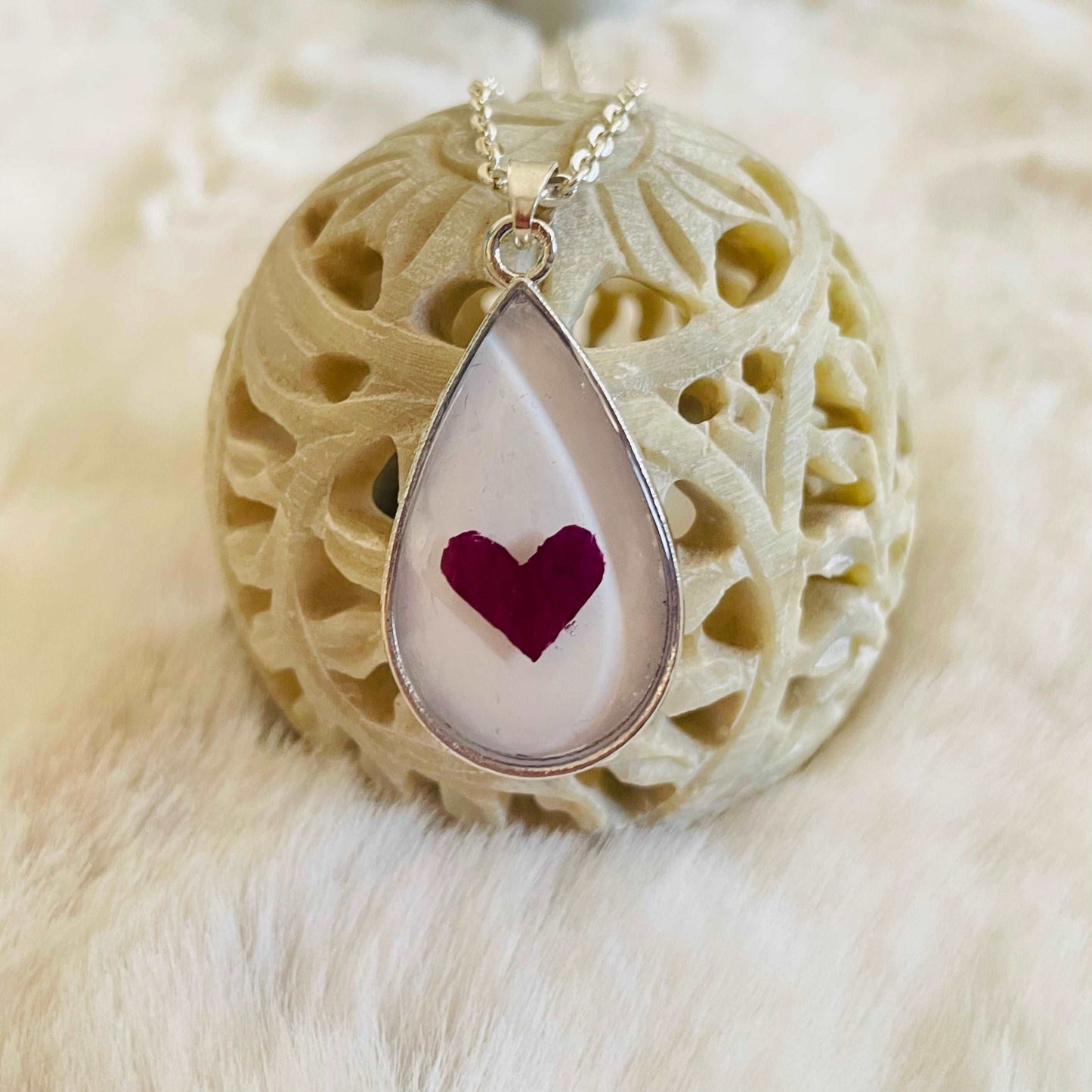 Rose Petal Heart Pendant