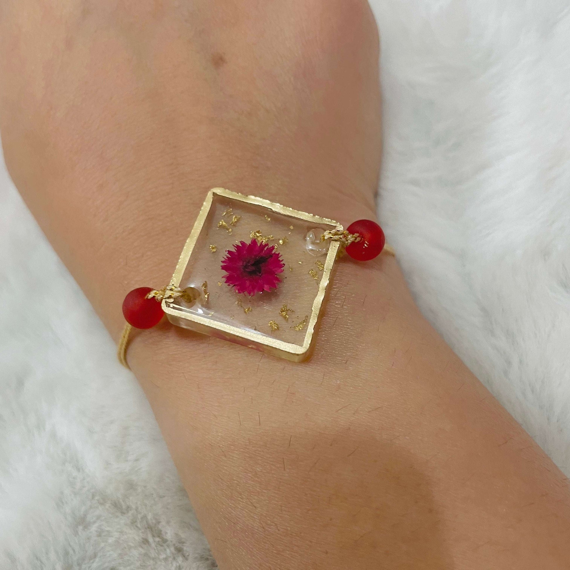 Red Daisy Evil Eye Customised Name Rakhi