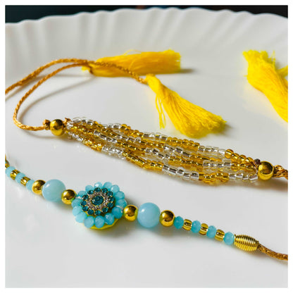 Blue Bhai Bhabhi Rakhi Set - beattrangi