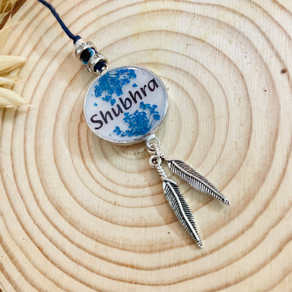 Blue Customised Name Bhai Rakhi