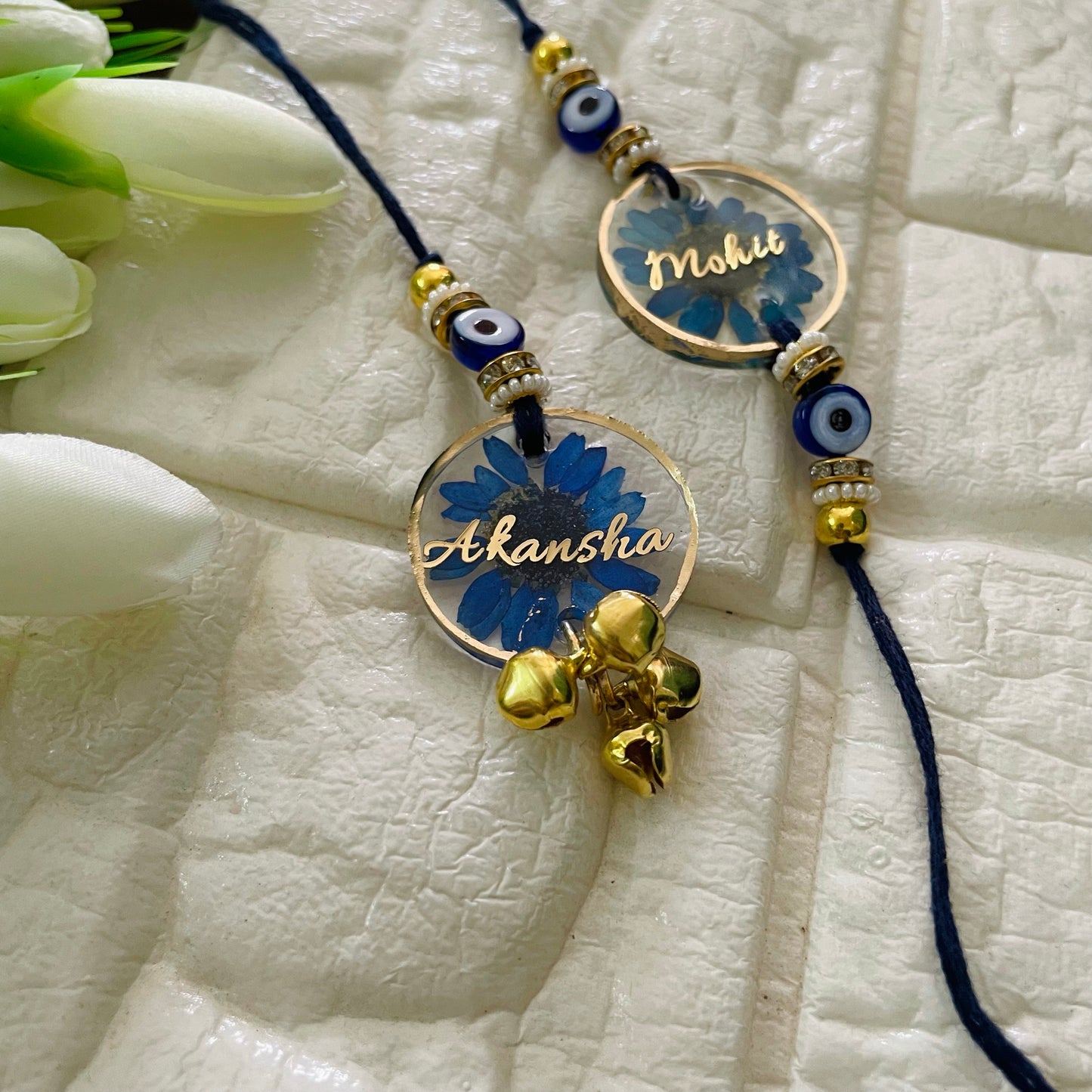 Blue Flower Name Rakhi