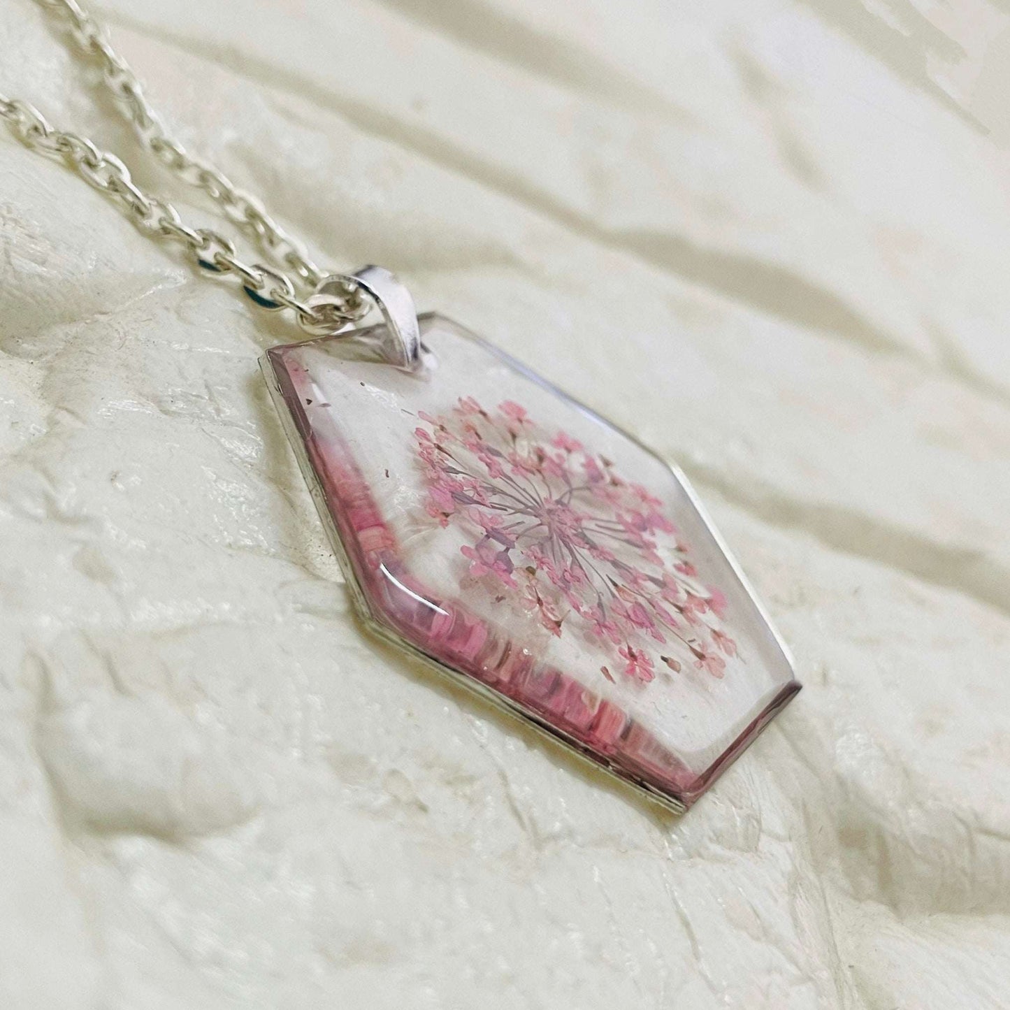 Pink Hexa Floral Pendant