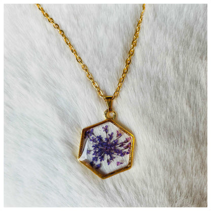 Purple Hexa Flower Pendant - beattrangi