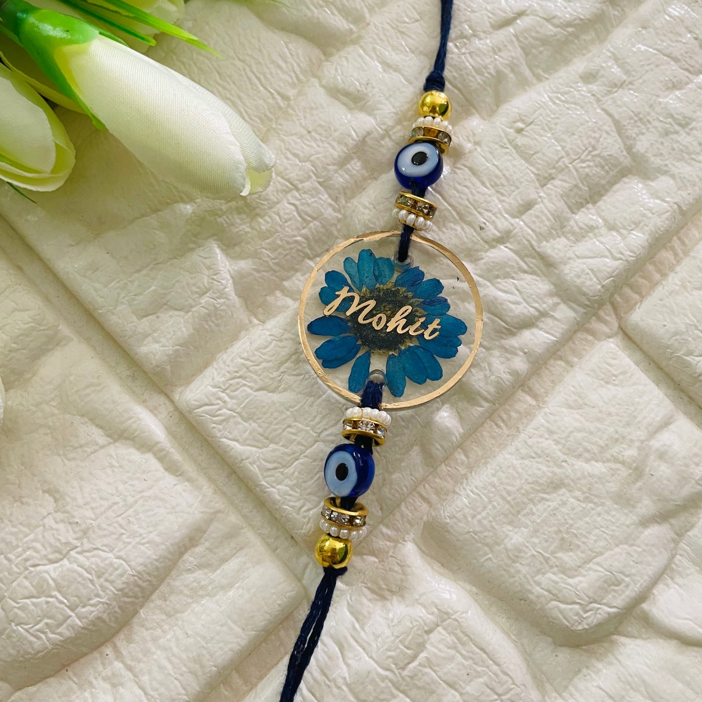 Blue Flower Name Rakhi