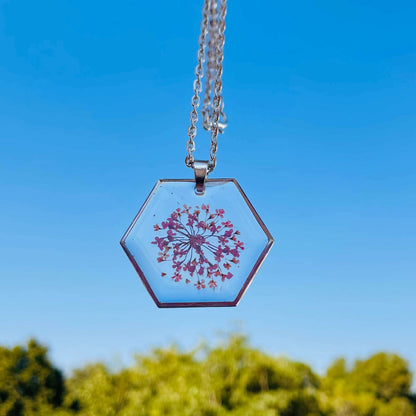 Pink Hexa Floral Pendant