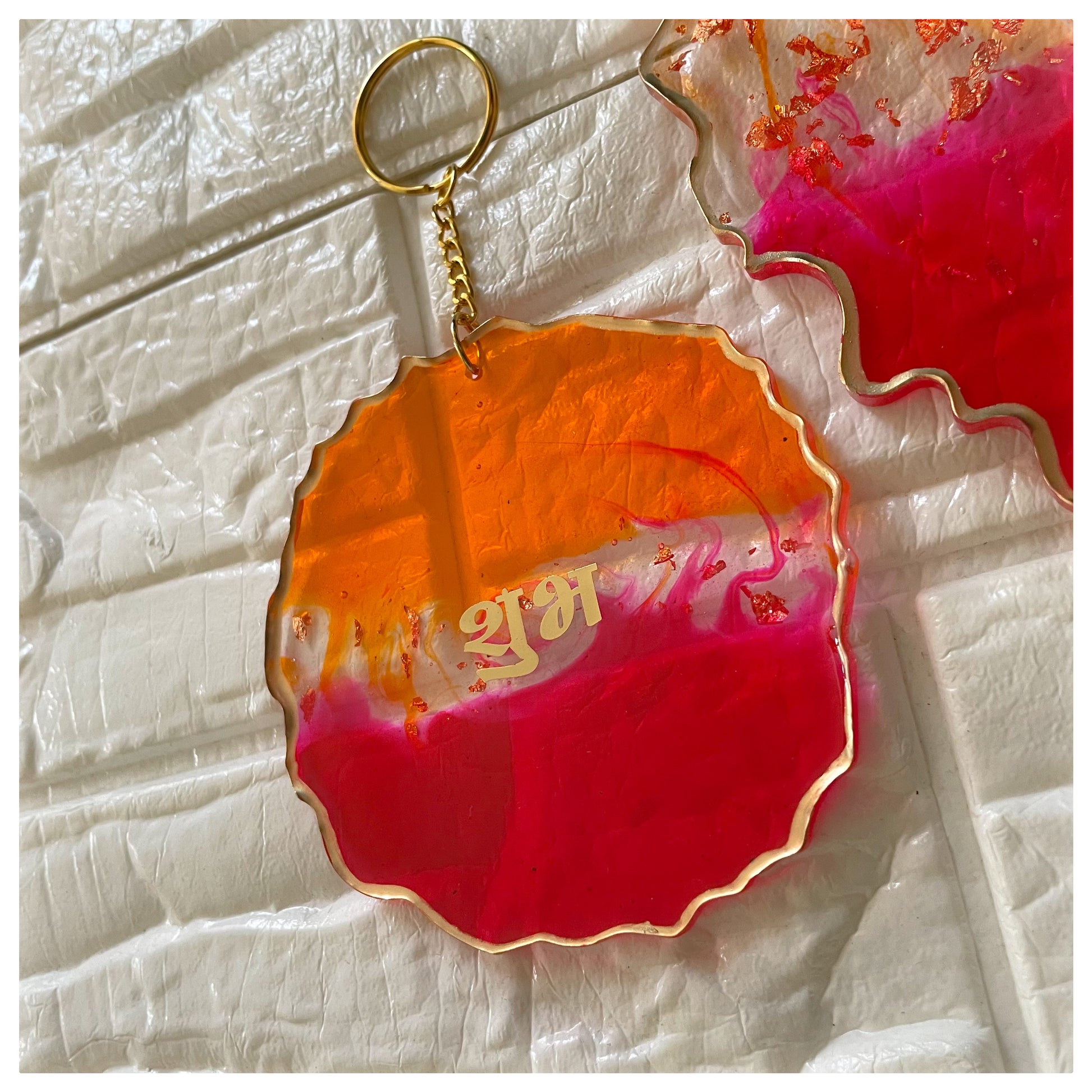 Shubh Labh Hangings - Orange, Magenta - beattrangi