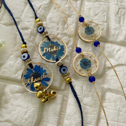 Blue Flower Name Rakhi