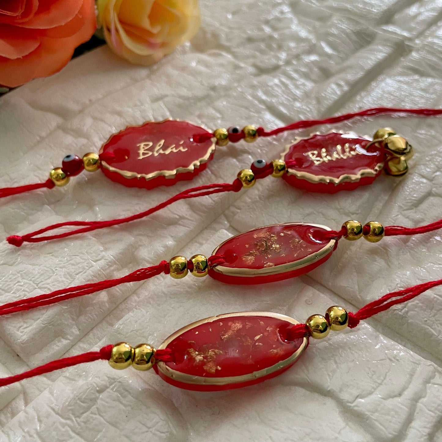 Red Evil Eye Bhai Rakhi Set