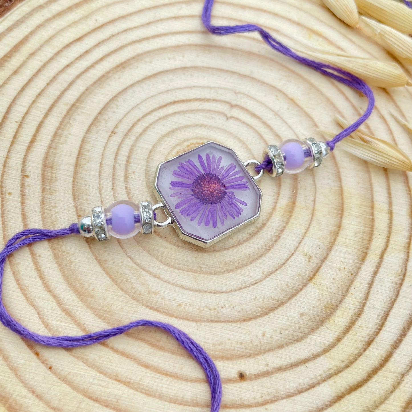Lavender Real Flower Bhai Rakhi