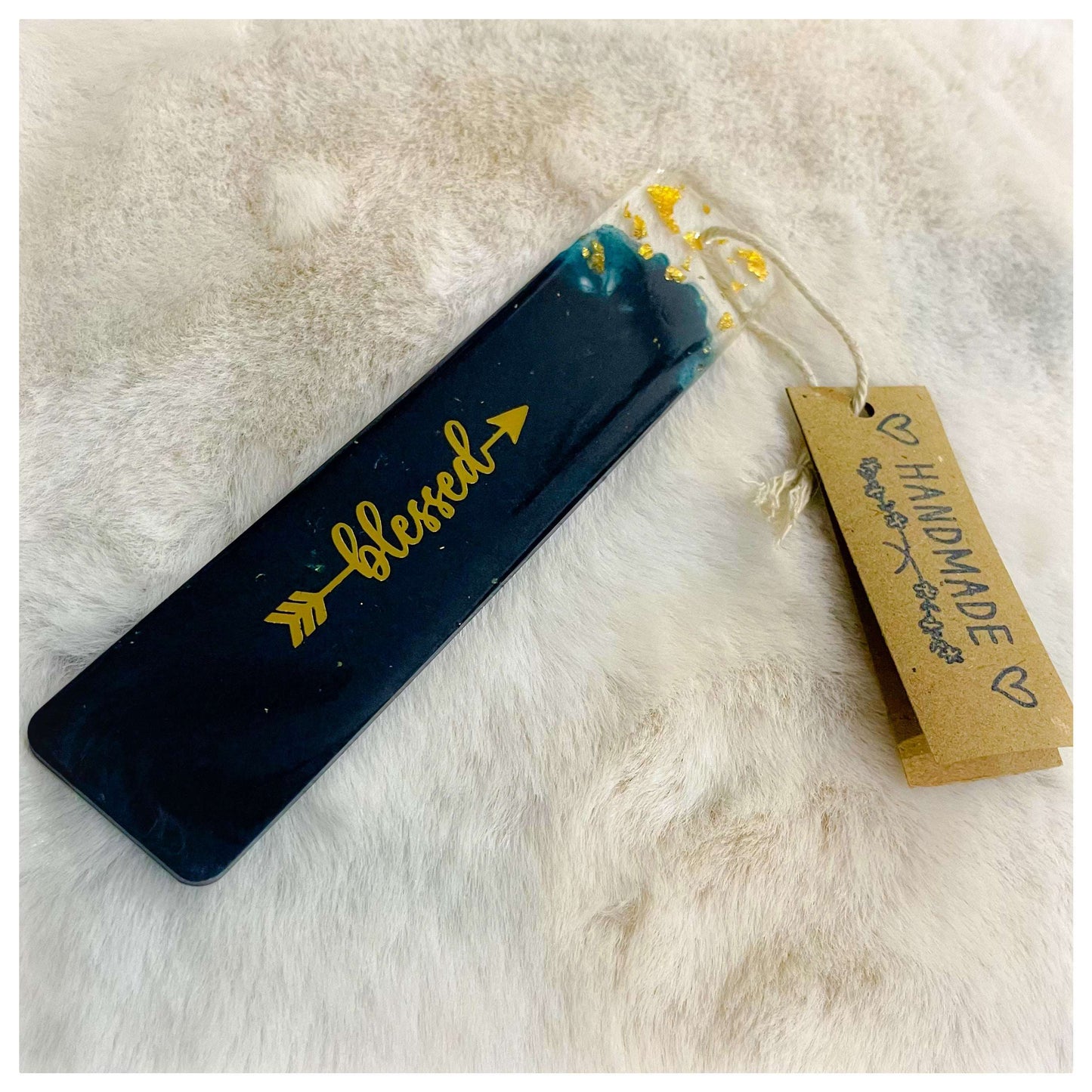 Teal Black Blessed Bookmark - beattrangi