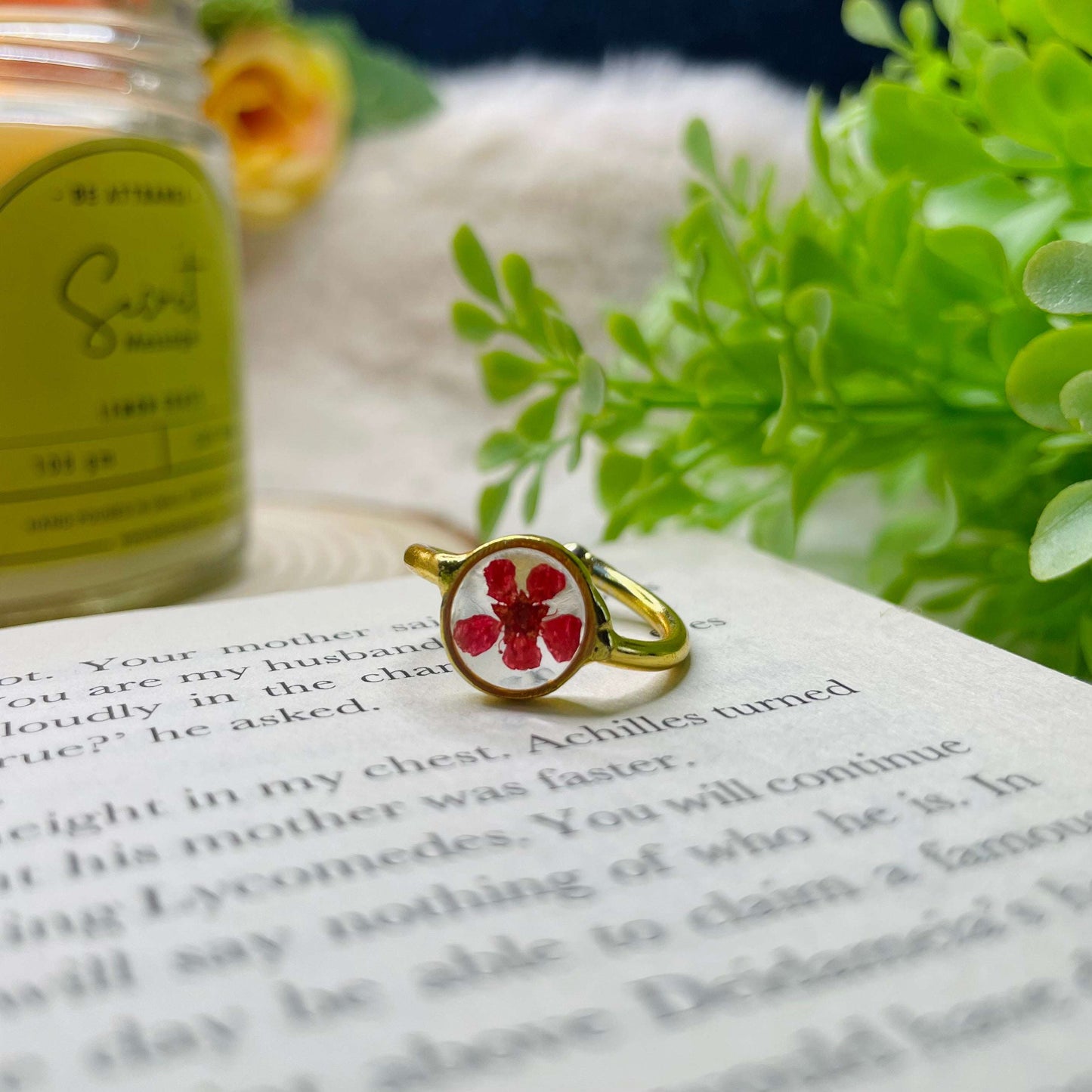 Red Plum Blossom Ring