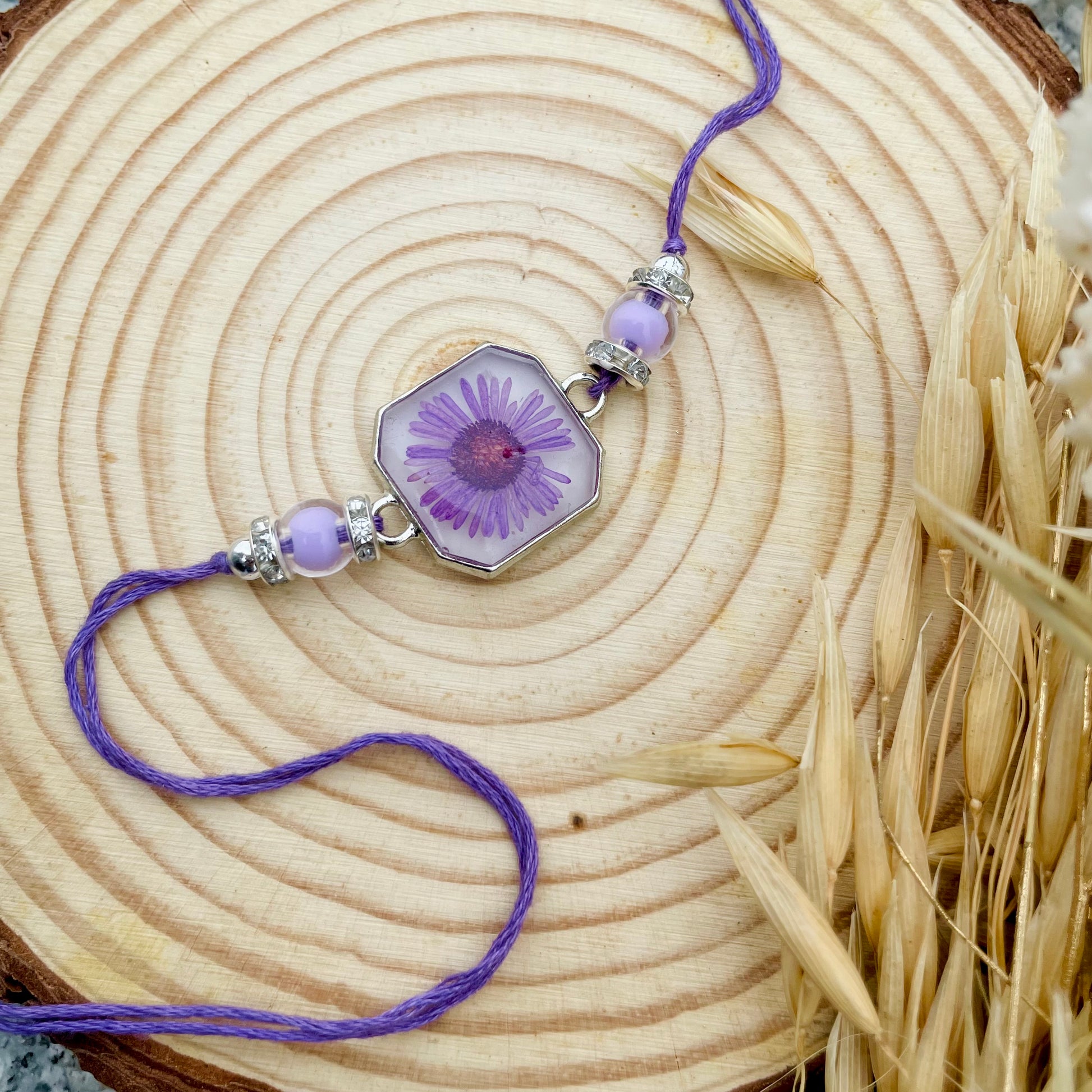 Lavender Real Flower Bhai Rakhi