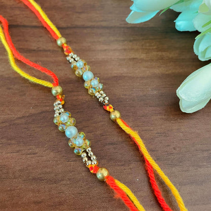 White Floral Bhai Rakhi - beattrangi