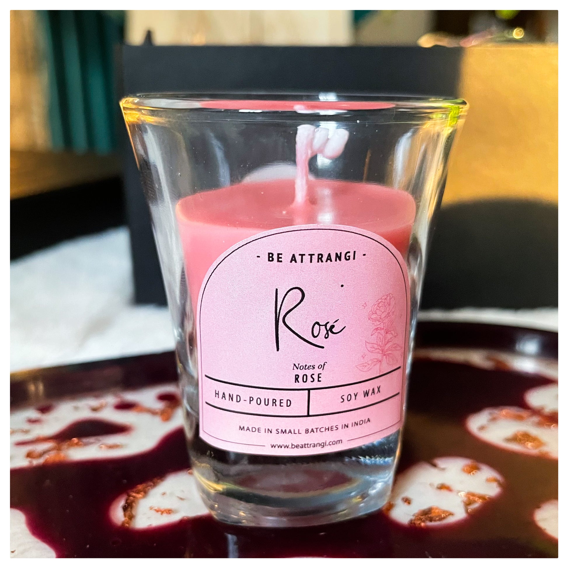 Rosé Tequila Glass Soy Candle - beattrangi