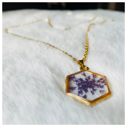 Purple Hexa Flower Pendant - beattrangi