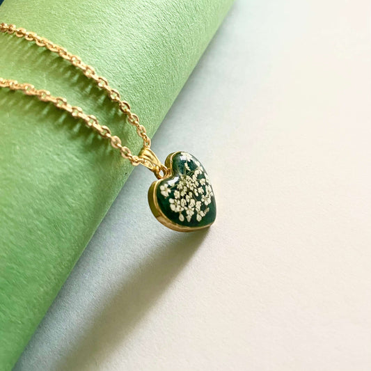 Emerald Green Real Flower Pendant