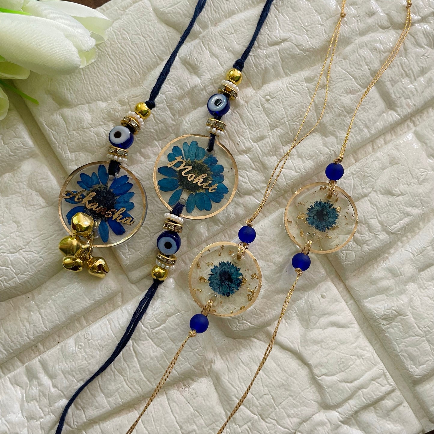 Blue Flower Name Rakhi