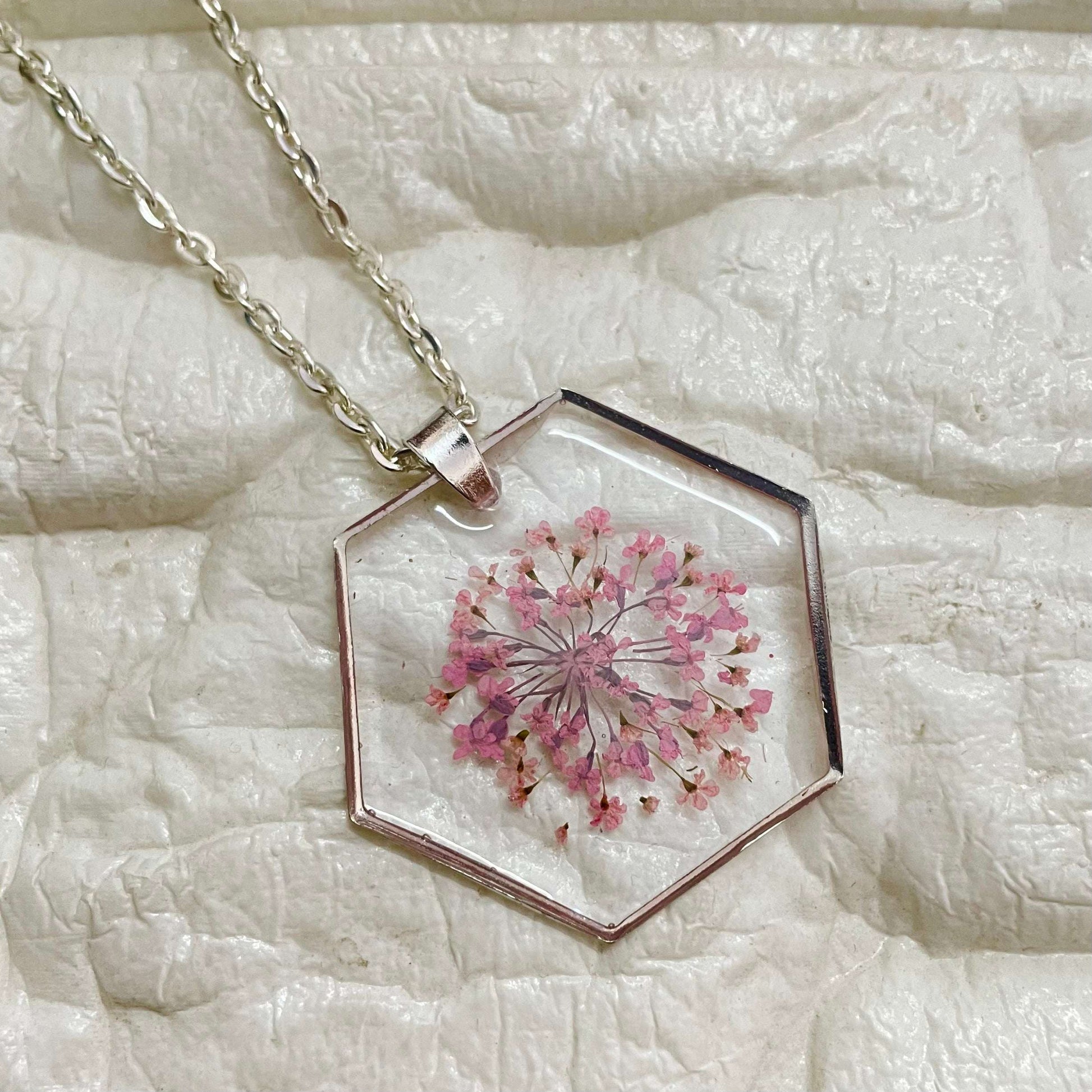 Pink Hexa Floral Pendant
