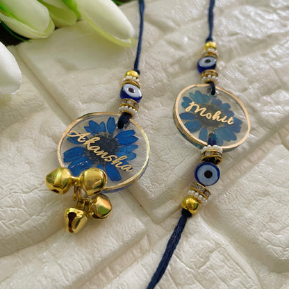 Blue Flower Name Rakhi