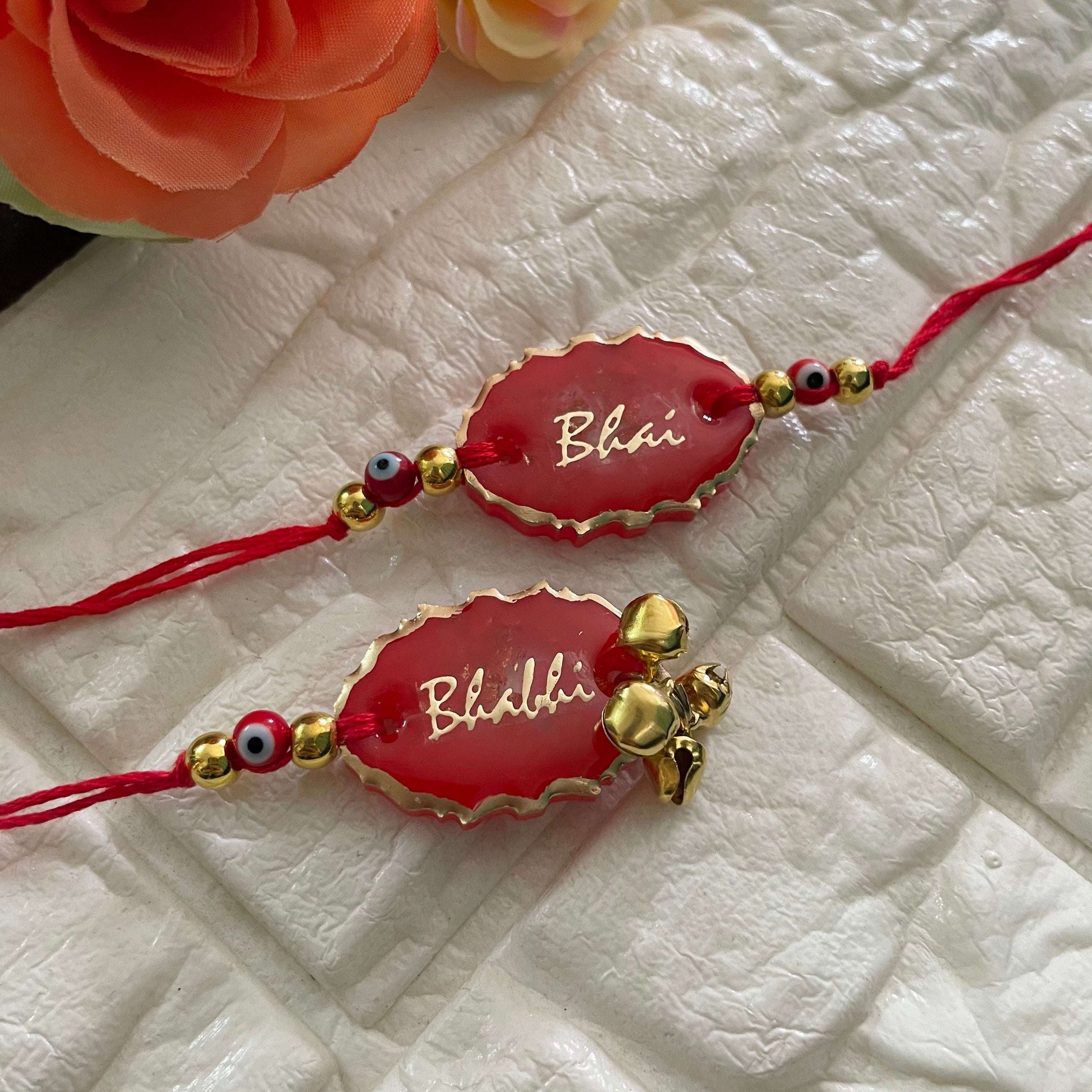 Red Evil Eye Bhai Rakhi Set