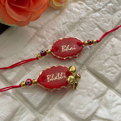 Red Evil Eye Bhai Rakhi Set