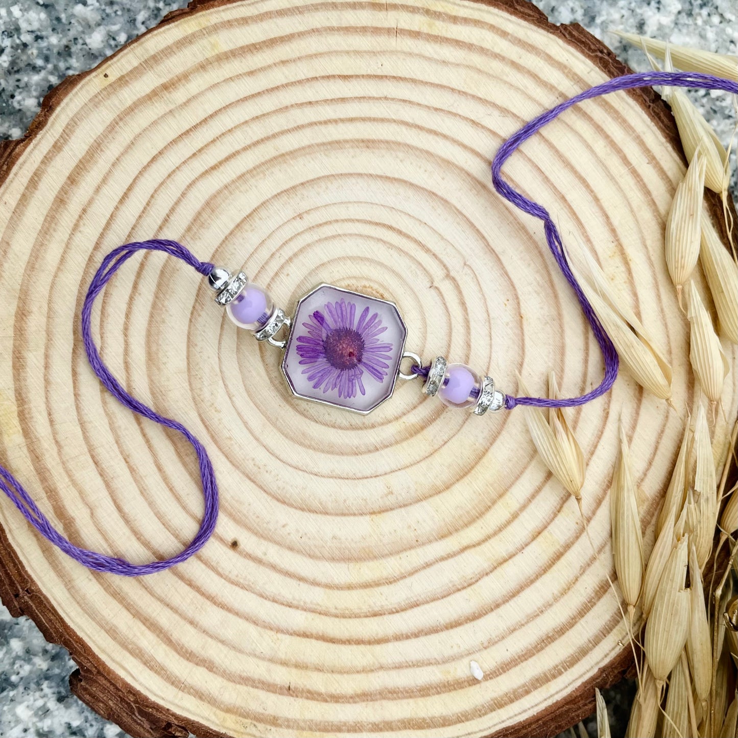 Lavender Real Flower Bhai Rakhi