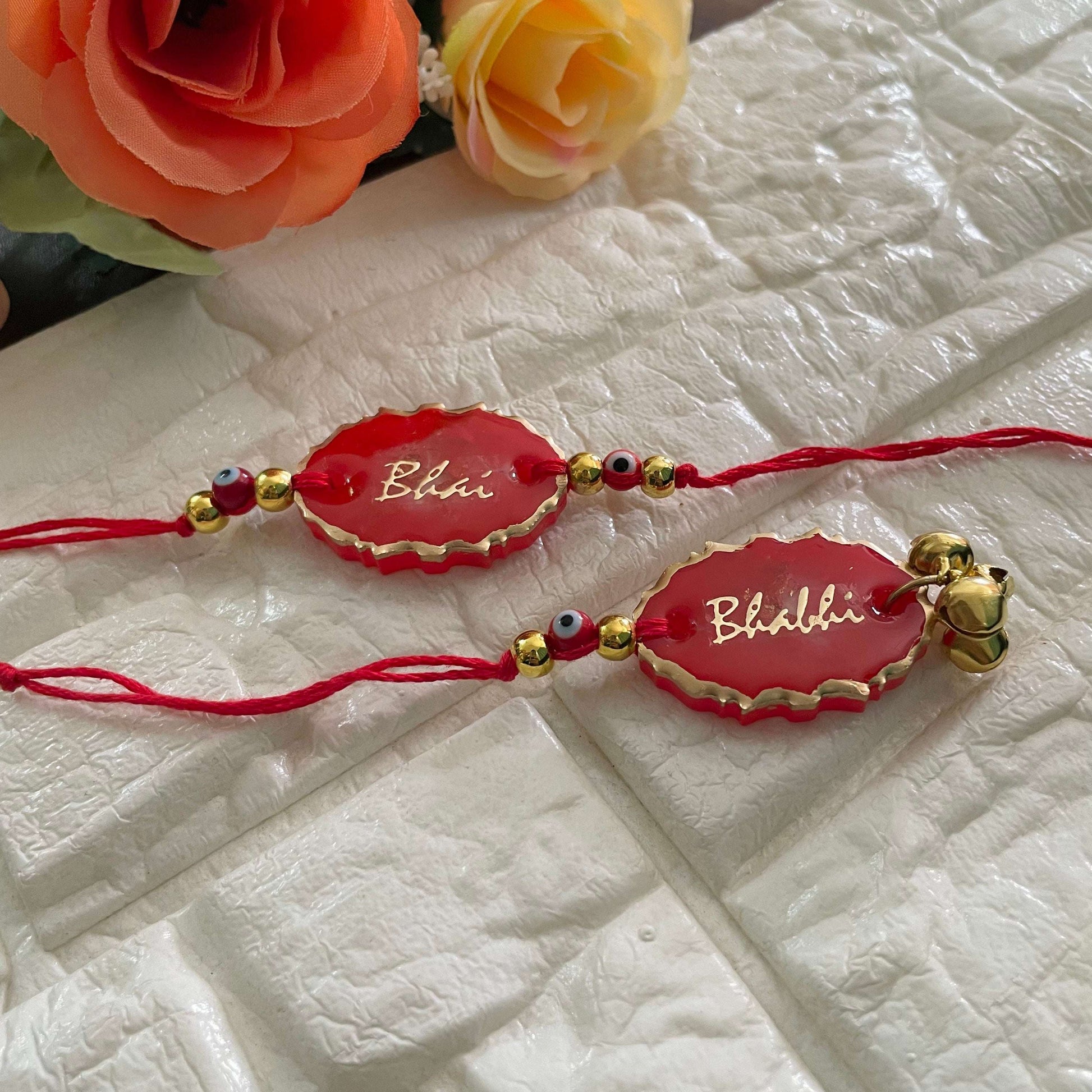 Red Evil Eye Bhai Rakhi Set