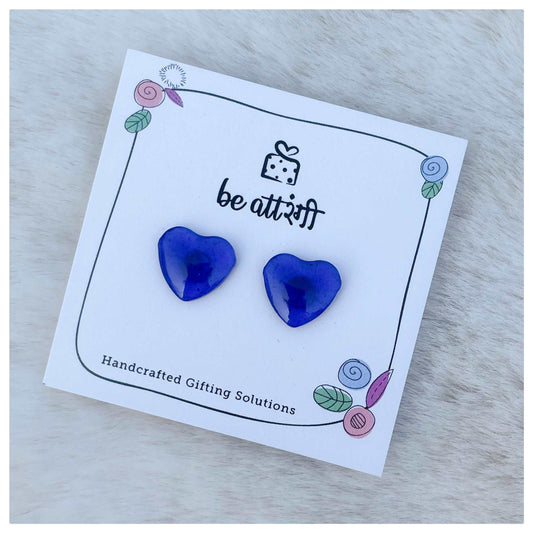Blue Heart Stud Earrings - beattrangi