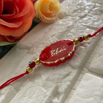 Red Evil Eye Bhai Rakhi Set