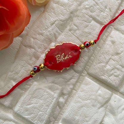 Red Evil Eye Bhai Rakhi Set