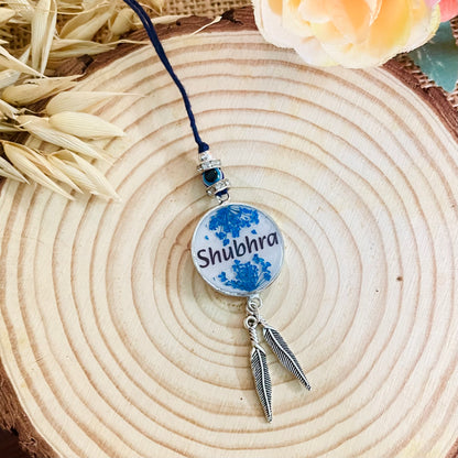 Blue Customised Name Bhai Rakhi